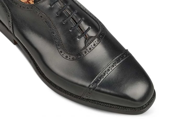 Belgrave Toecap Oxford City Shoe - Black 2 Belgrave Toecap Oxford City Shoe - Black - Image 2