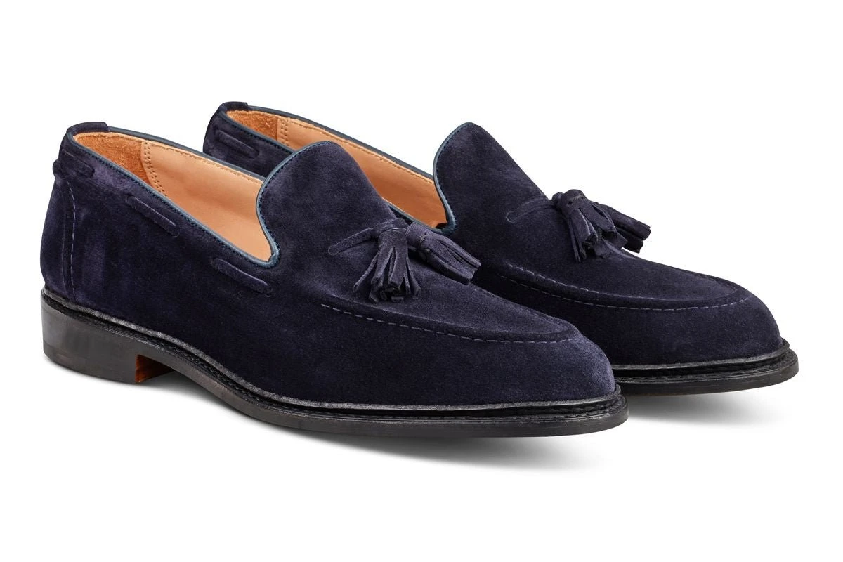 Elton Tassel Loafer - Navy Suede 3 Elton Tassel Loafer - Navy Suede - Image 3