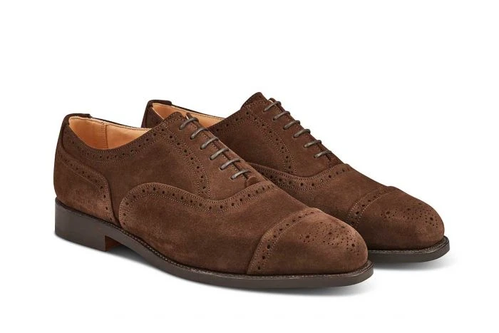 Kensington Toecap Oxford City Shoe - Chocolate Suede 3 Kensington Toecap Oxford City Shoe - Chocolate Suede - Image 3