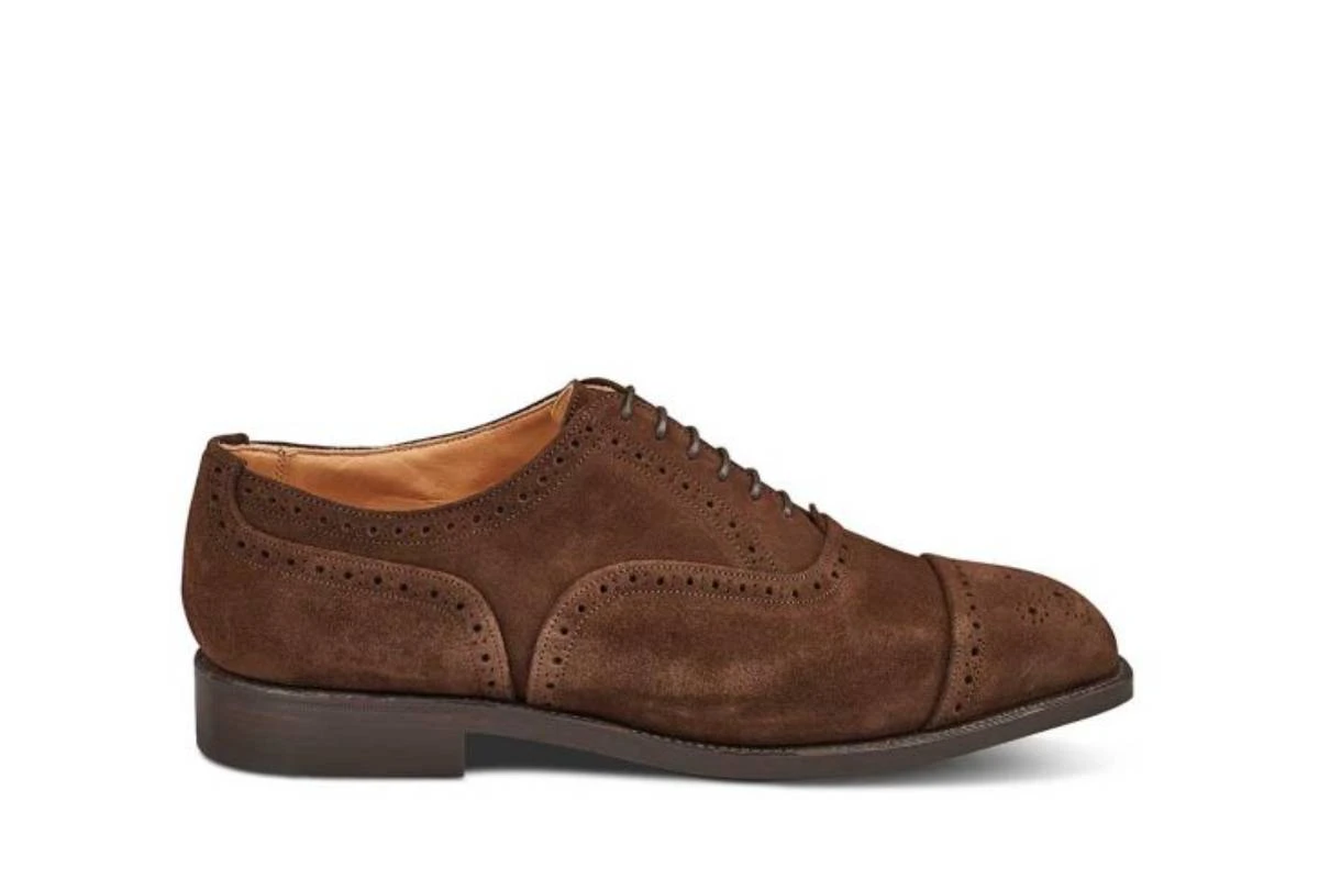Kensington Toecap Oxford City Shoe - Chocolate Suede 1 Kensington Toecap Oxford City Shoe - Chocolate Suede