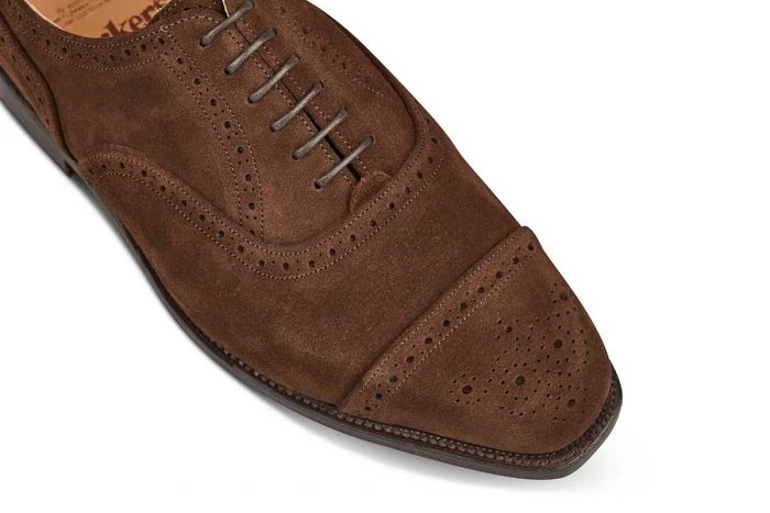 Kensington Toecap Oxford City Shoe - Chocolate Suede 2 Kensington Toecap Oxford City Shoe - Chocolate Suede - Image 2