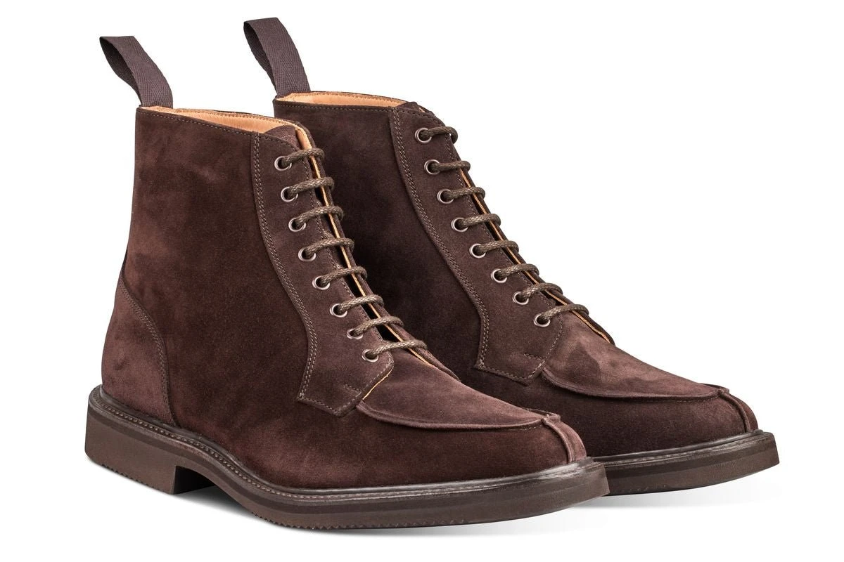 Lawrence Apron Front Derby Boot - Coffee Suede 3 Lawrence Apron Front Derby Boot - Coffee Suede - Image 3