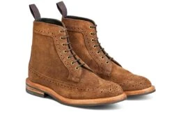 Simon Longwing Brogue Boot - Snuff Repello Suede -Selected Footwear Stores simon longwing brogue boot snuff repello suede 332632