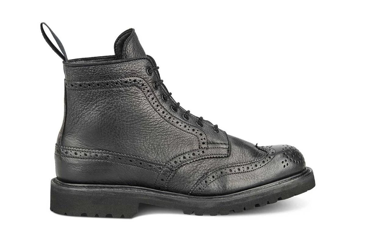 Stephy Brogue Boot - Olivvia Deerskin - Black 1 Stephy Brogue Boot - Olivvia Deerskin - Black