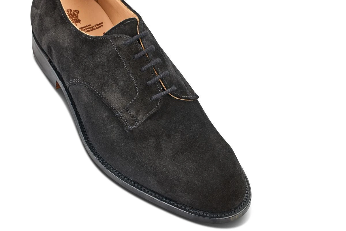 Wiltshire Plain Derby City Shoe - Black Castorino Suede 2 Wiltshire Plain Derby City Shoe - Black Castorino Suede - Image 2
